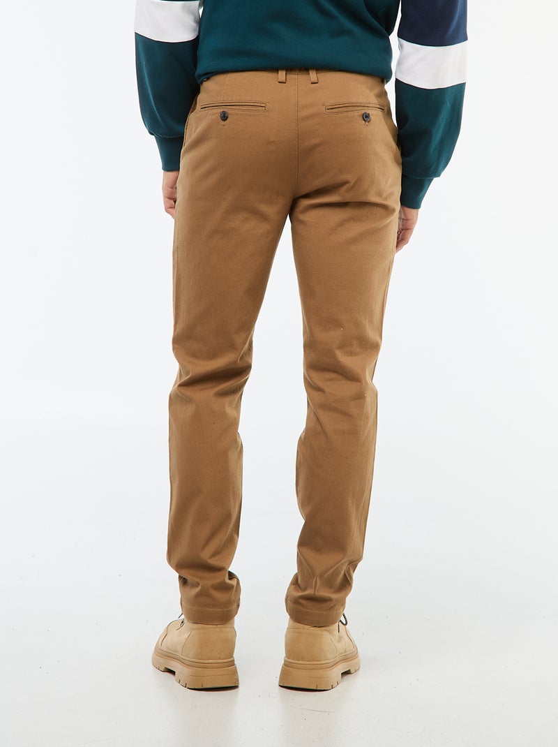 Pantalón chino de twill Marron - Kiabi