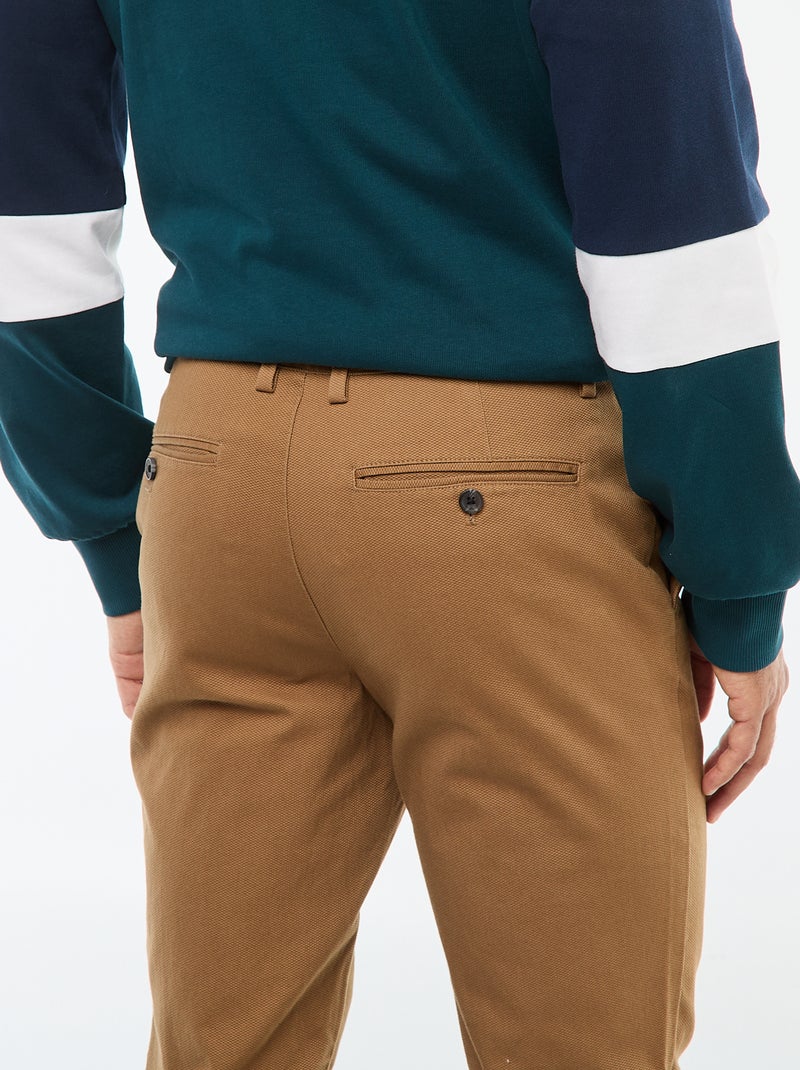 Pantalón chino de twill Marron - Kiabi
