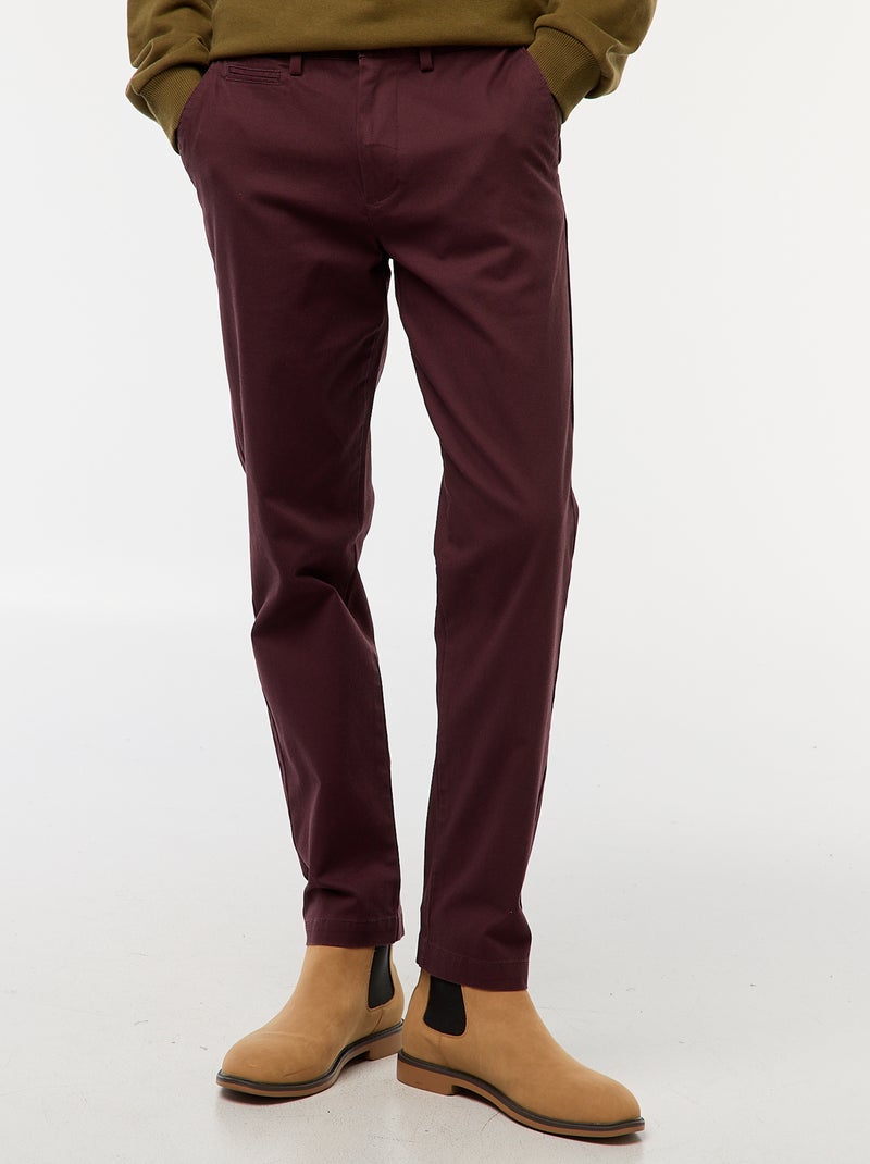 Pantalón chino de twill Purpura - Kiabi