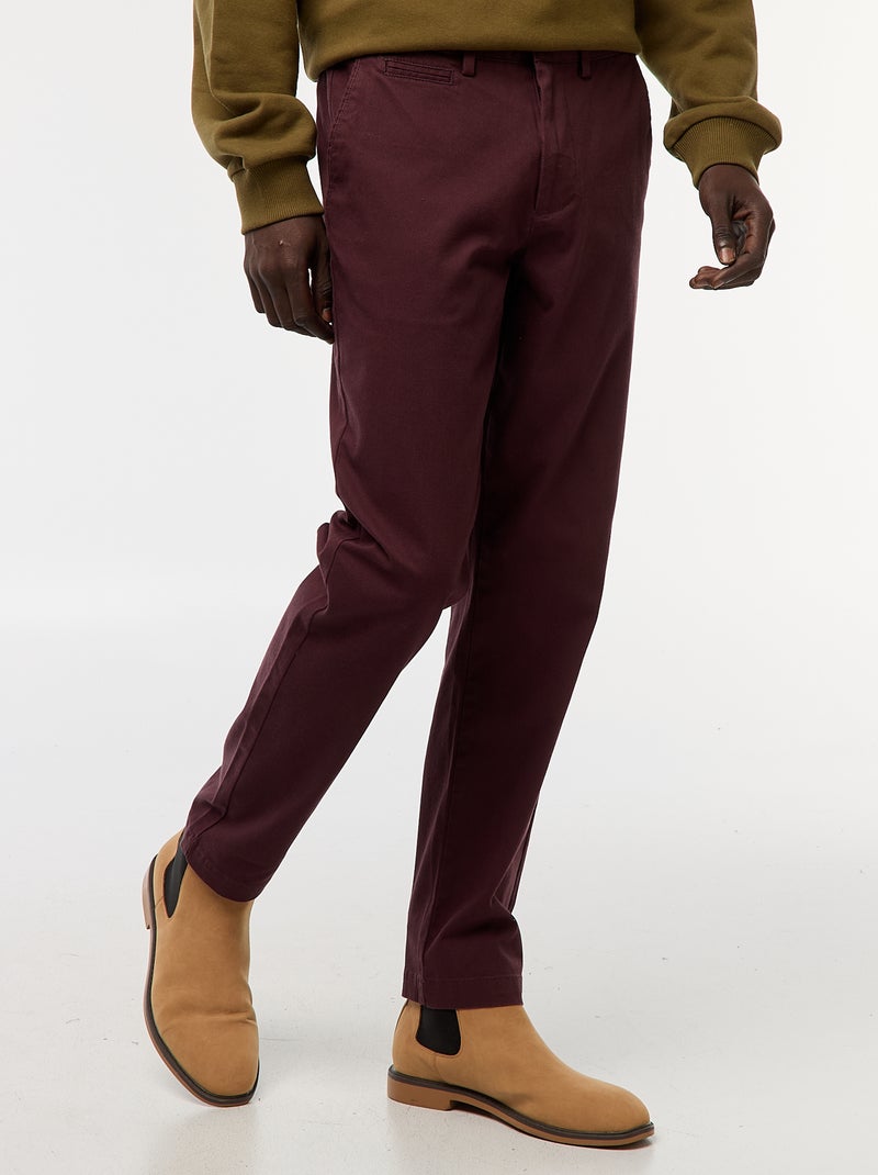 Pantalón chino de twill Purpura - Kiabi