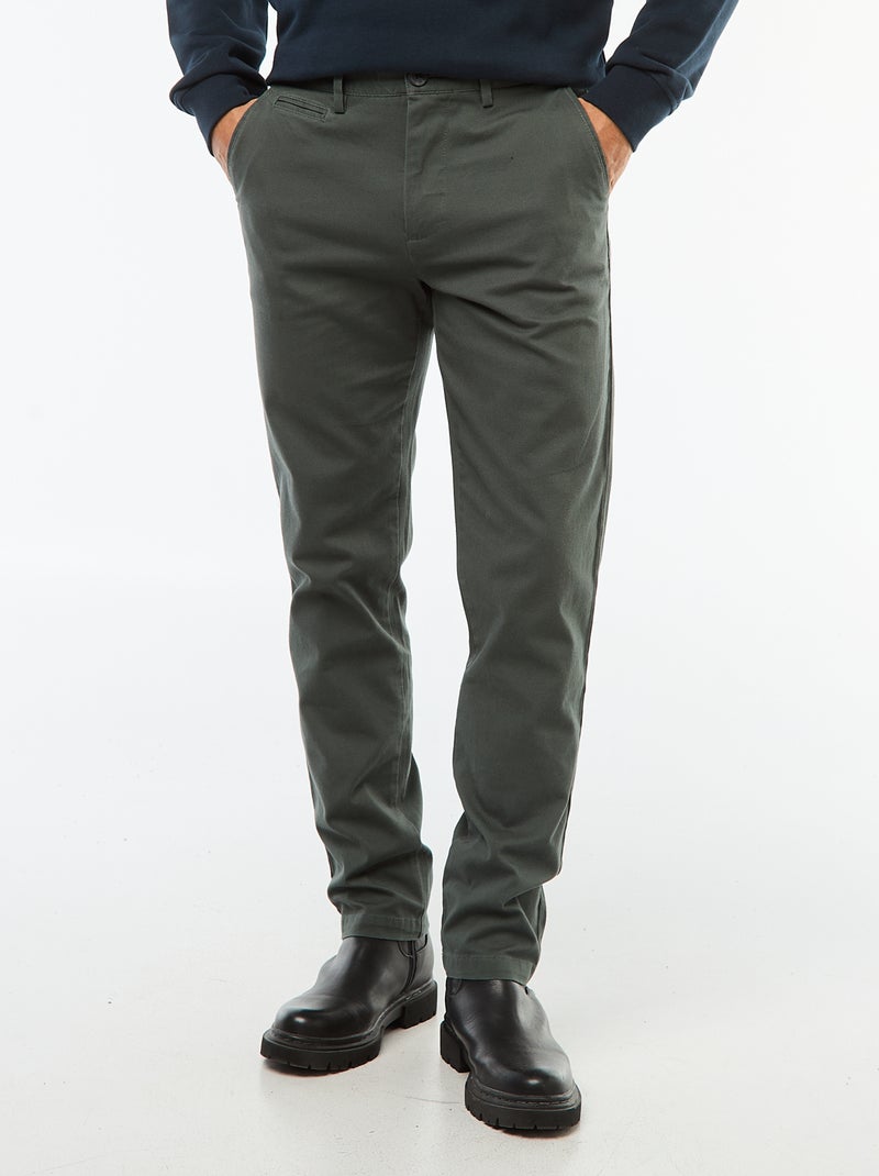 Pantalón chino de twill Verde - Kiabi