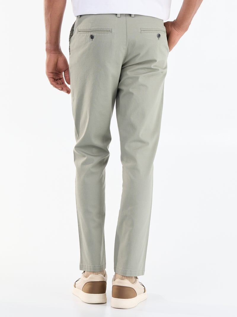 Pantalón chino de twill Verde - Kiabi
