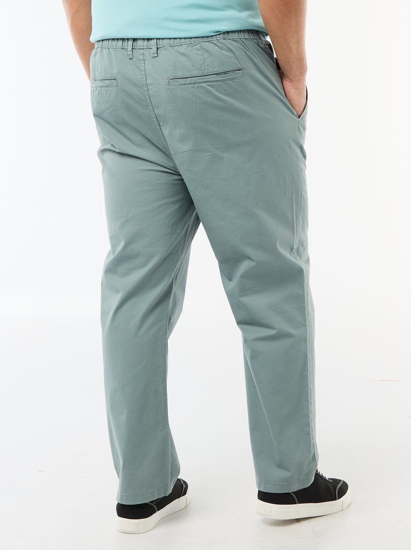 Pantalón chino en twill con cordones Azul - Kiabi