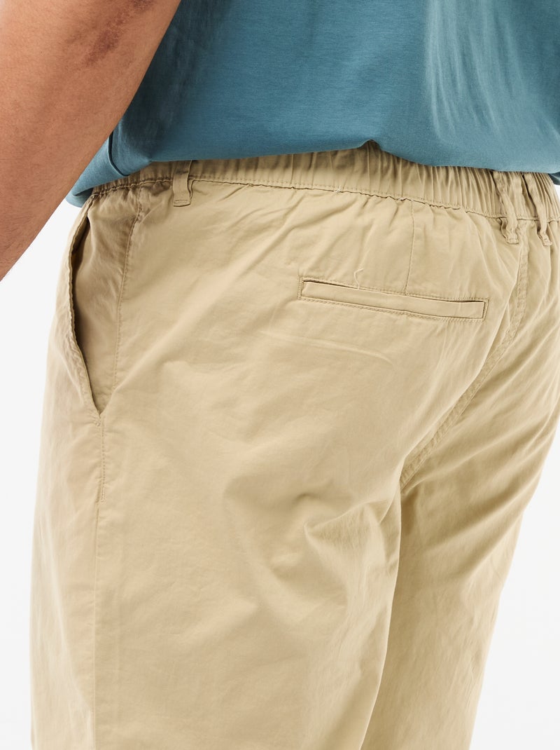 Pantalón chino en twill con cordones Beige - Kiabi