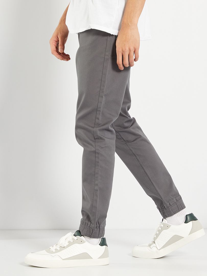 Pantalón chino estilo jogger - GRIS - Kiabi - 15.00€