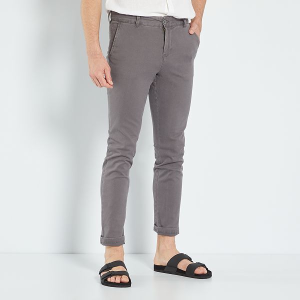 Pantalón chino Hombre talla S-XXL - GRIS - Kiabi - 18,00€