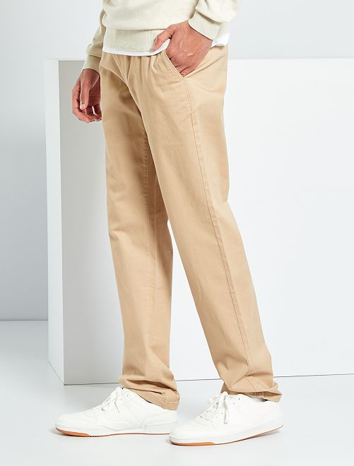 Pantalón chino L38 +1,95 m - BEIGE - Kiabi - 20.00€