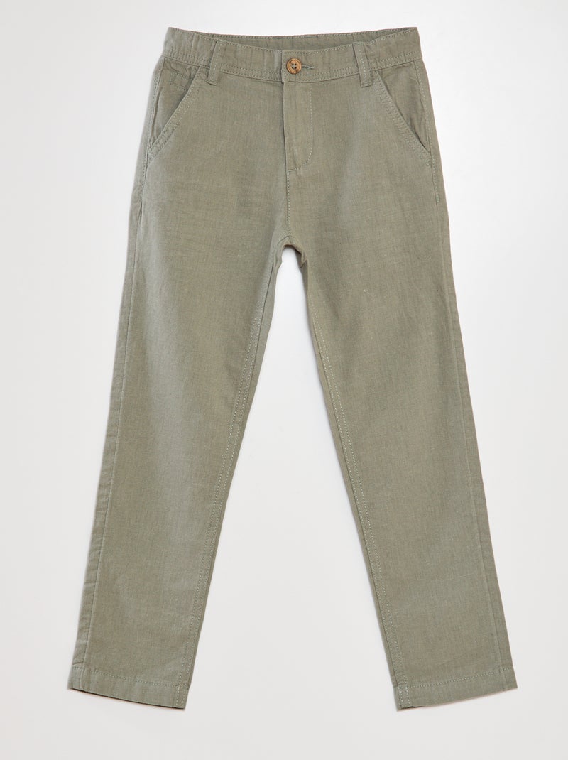 Pantalón chino ligero VERDE - Kiabi