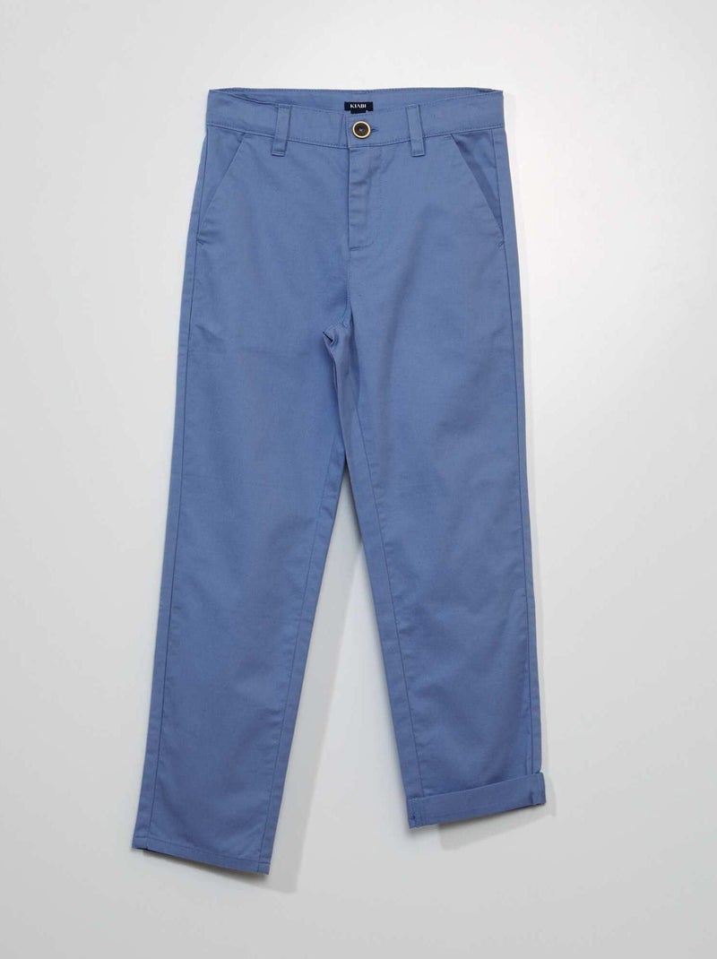 Pantalón chino liso AZUL - Kiabi
