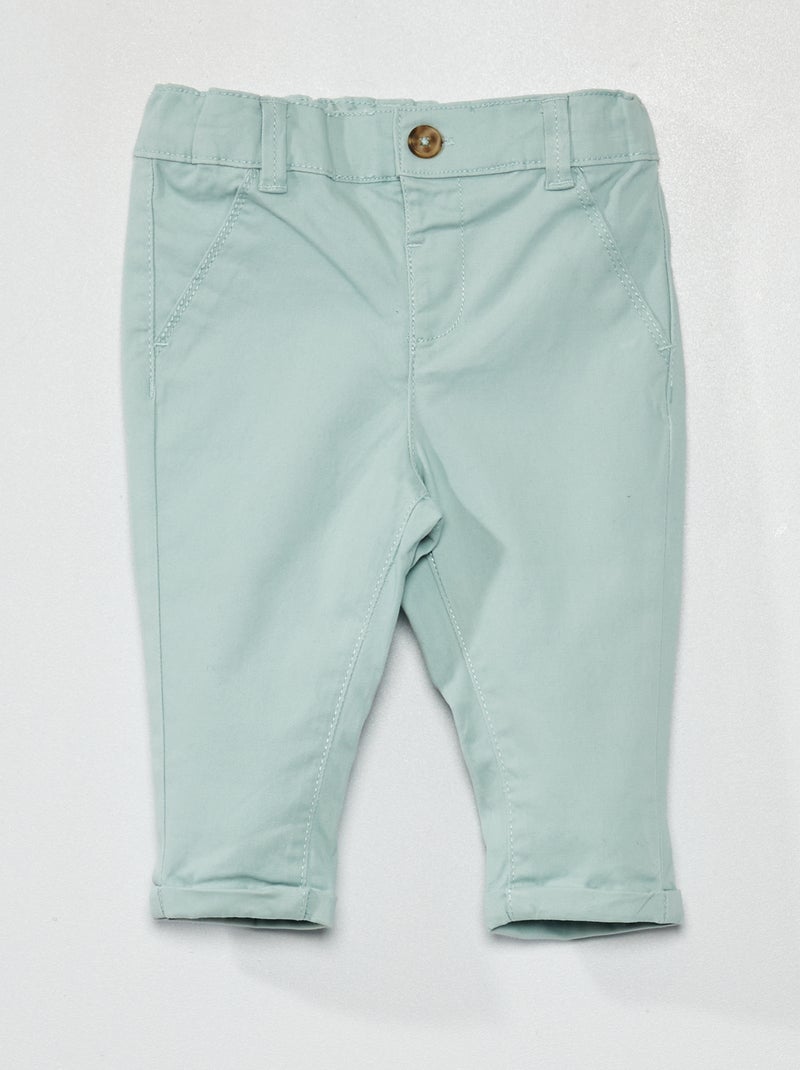 Pantalón chino liso AZUL - Kiabi