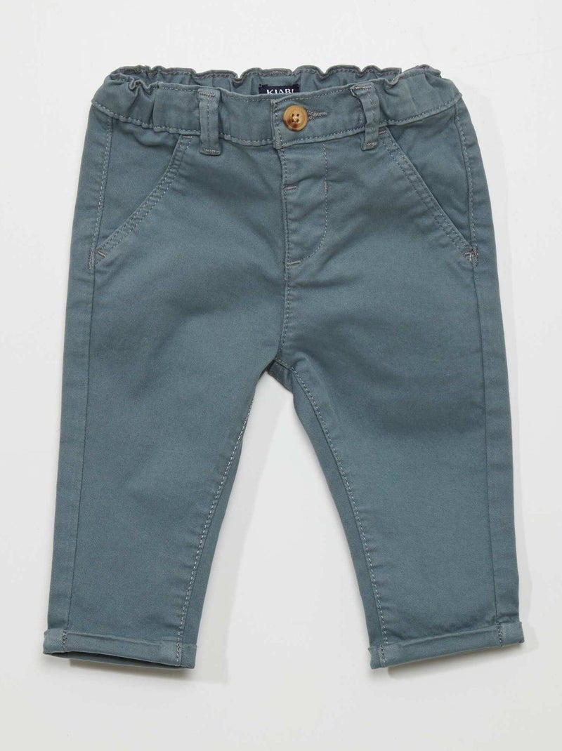 Pantalón chino liso AZUL - Kiabi