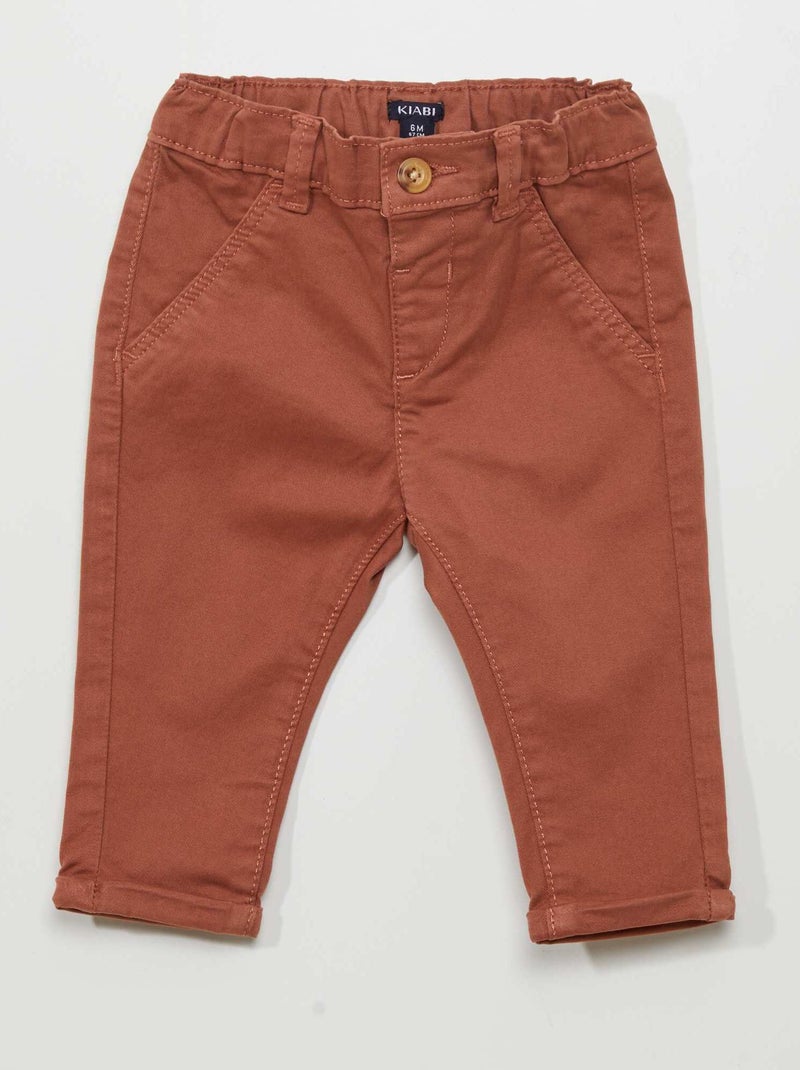 Pantalón chino liso Beige claro - Kiabi