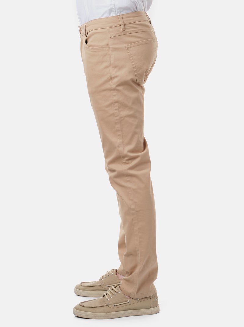 Pantalón chino liso Beige - Kiabi
