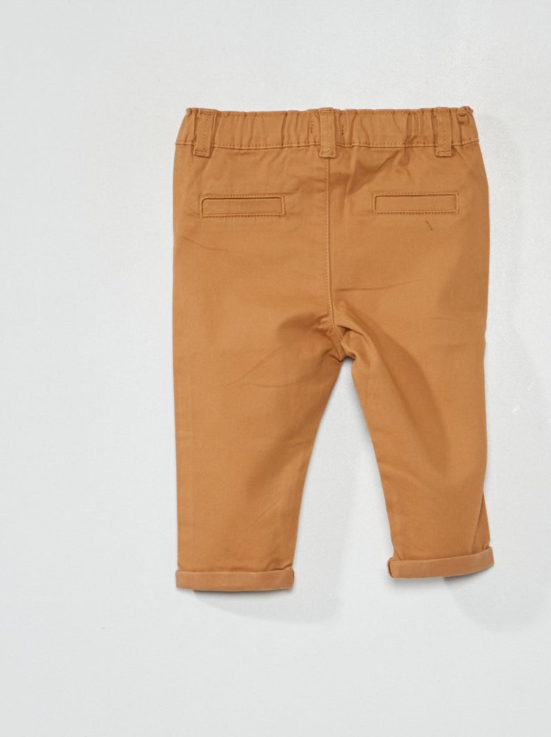 Pantalón chino liso BEIGE - Kiabi