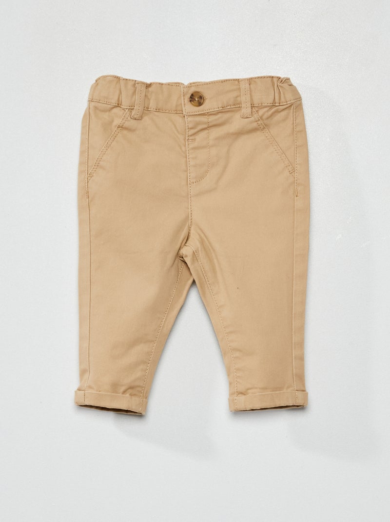 Pantalón chino liso BEIGE - Kiabi