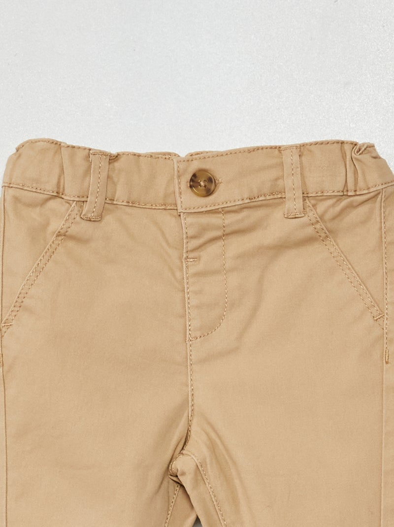 Pantalón chino liso BEIGE - Kiabi
