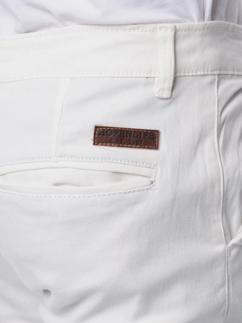 Pantalón chino liso Blanco roto - Kiabi