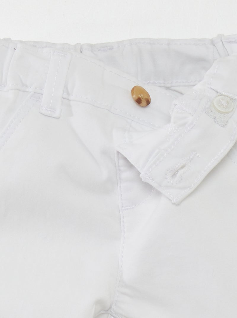 Pantalón chino liso BLANCO - Kiabi