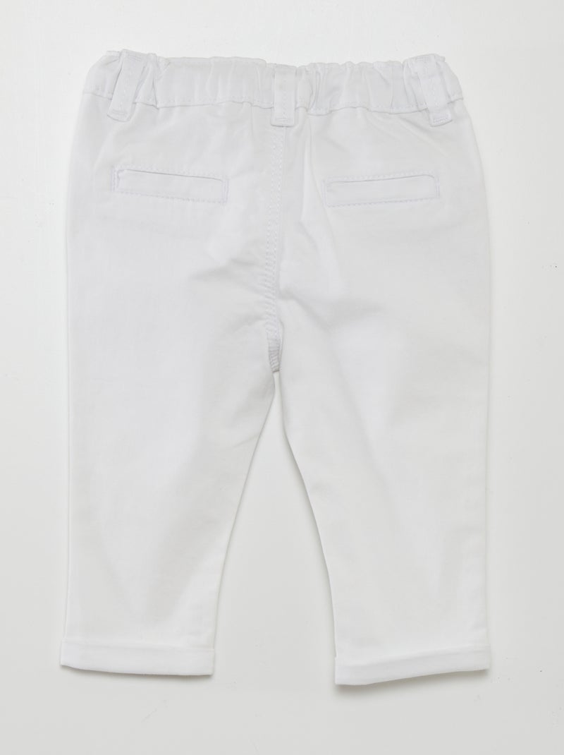 Pantalón chino liso BLANCO - Kiabi