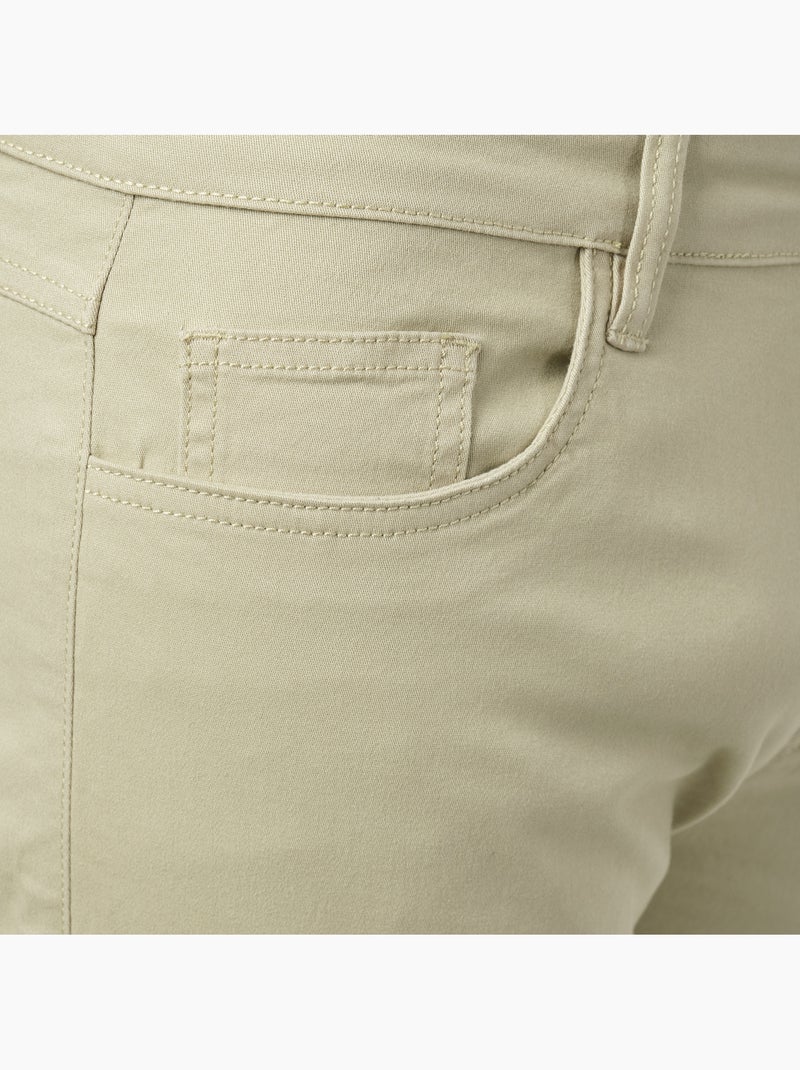 Pantalón chino liso Caqui - Kiabi