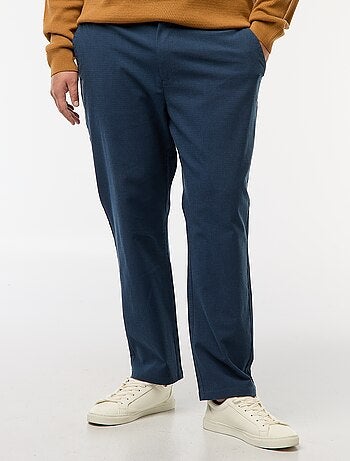 Pantalón chino liso de algodón elástico