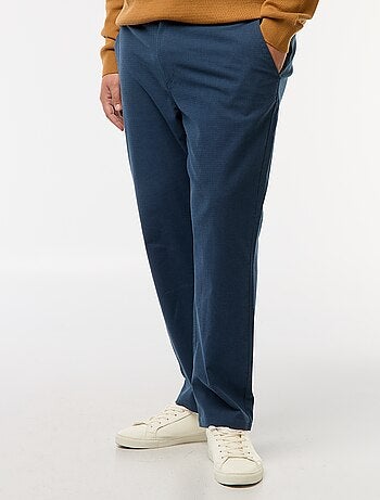 Pantalón chino liso de algodón elástico