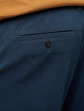 Pantalón chino liso de algodón elástico