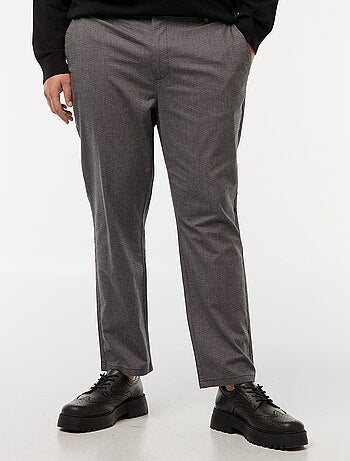 Pantalón chino liso de algodón elástico
