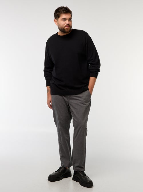 Pantalón chino liso de algodón elástico - Kiabi