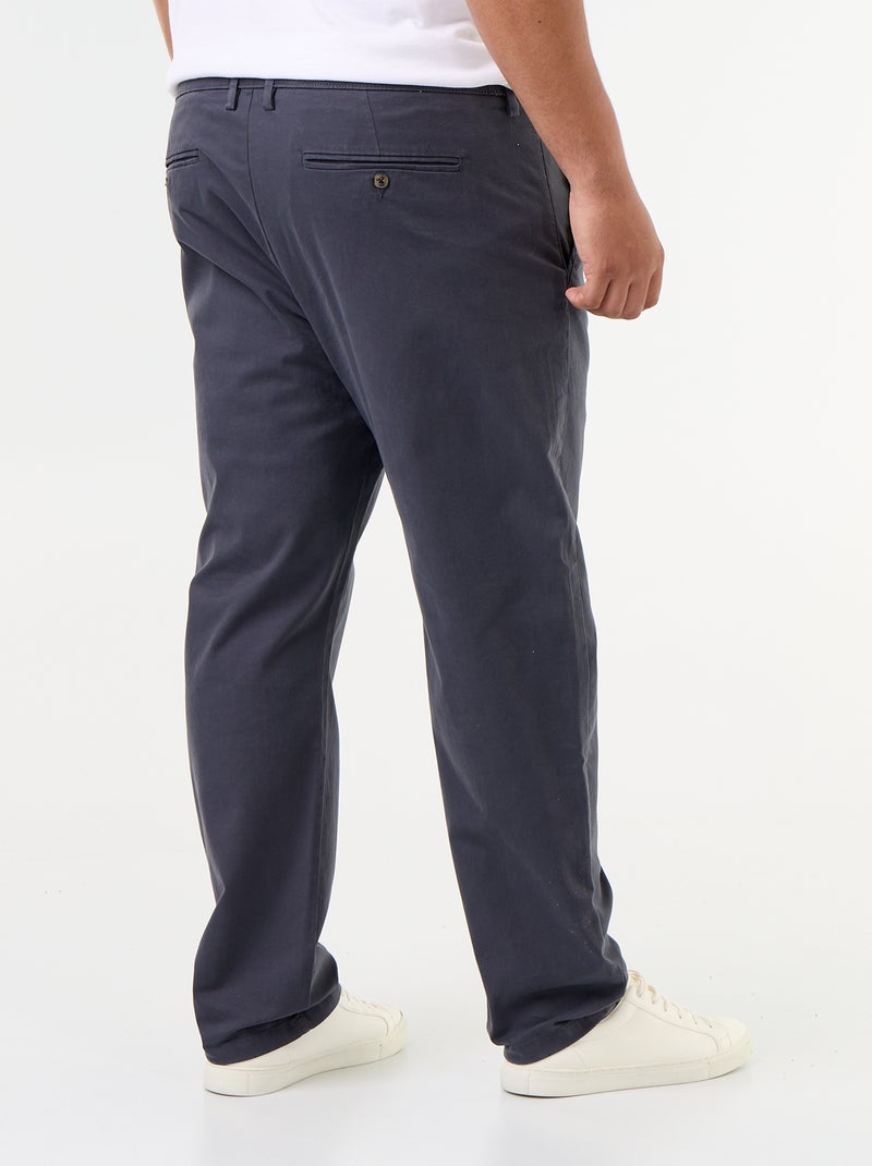 Pantalón chino liso de tiro estándar Azul - Kiabi