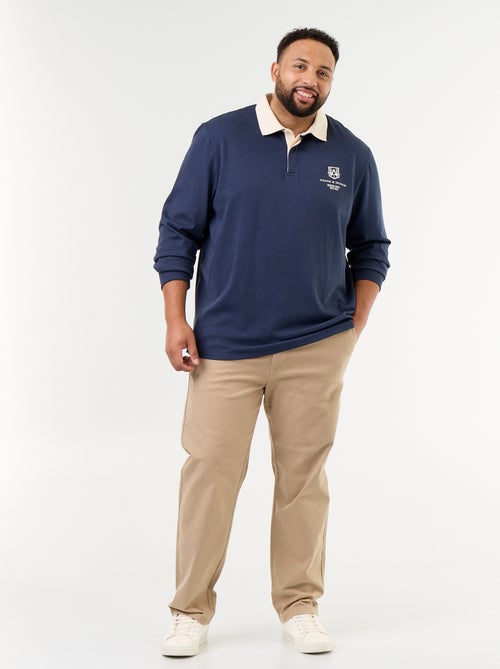 Pantalón chino liso de tiro estándar - Kiabi
