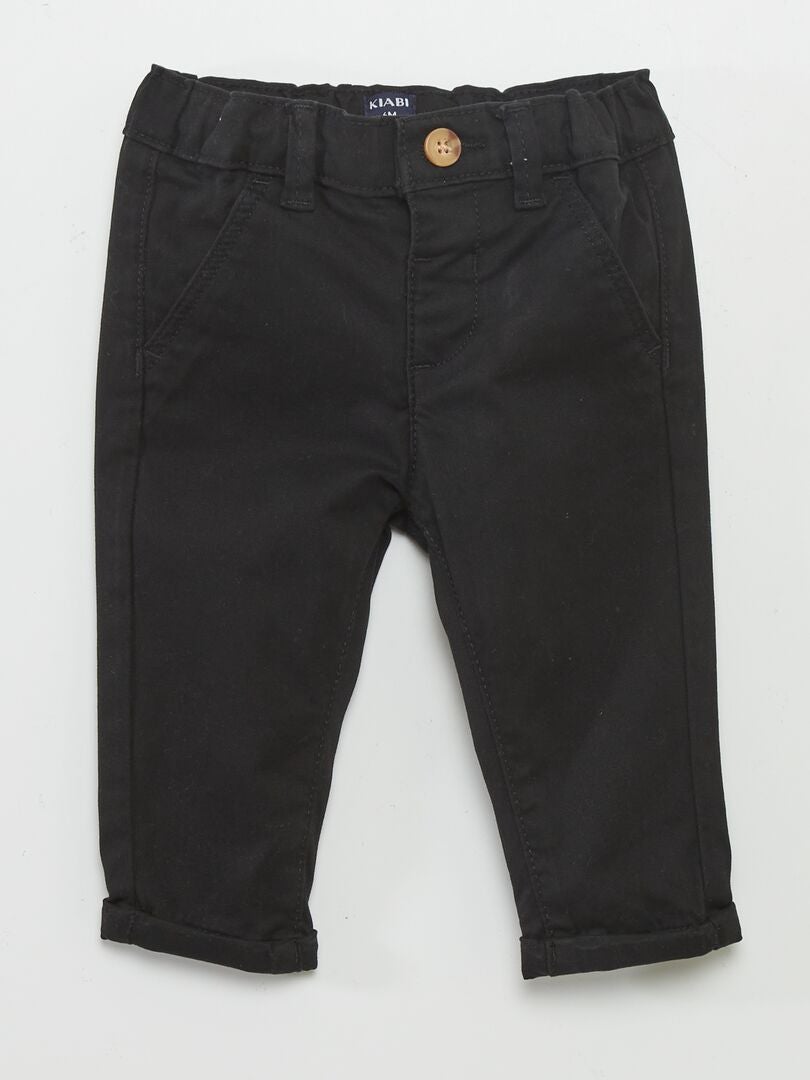 Pantalón chino liso NEGRO - Kiabi