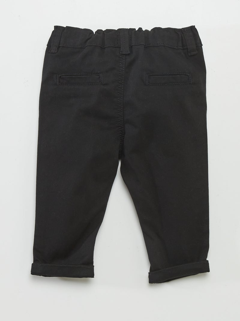 Pantalón chino liso negro - Kiabi