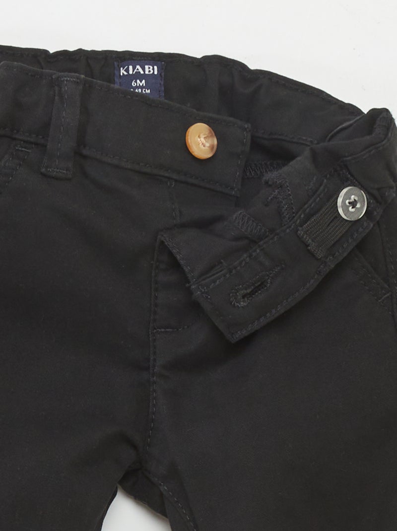 Pantalón chino liso negro - Kiabi