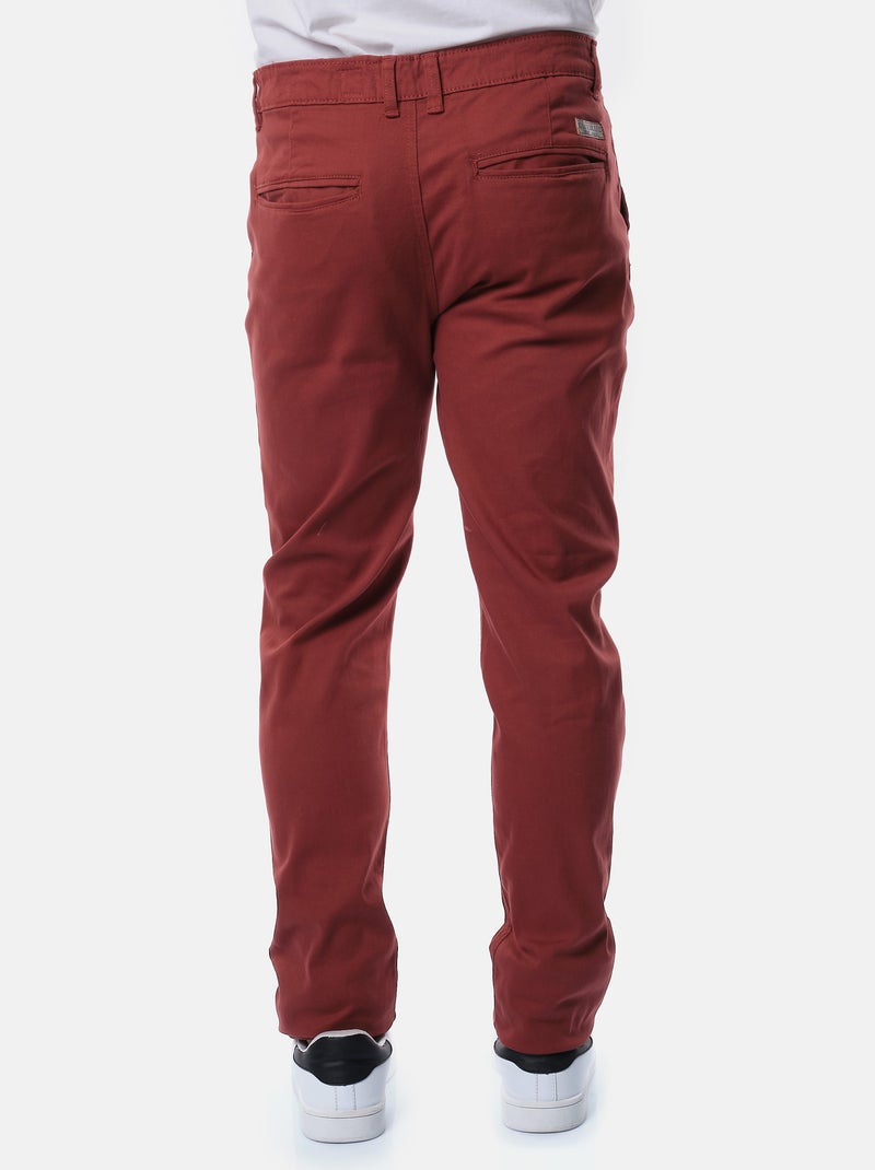 Pantalón chino liso Rojo ladrillo - Kiabi