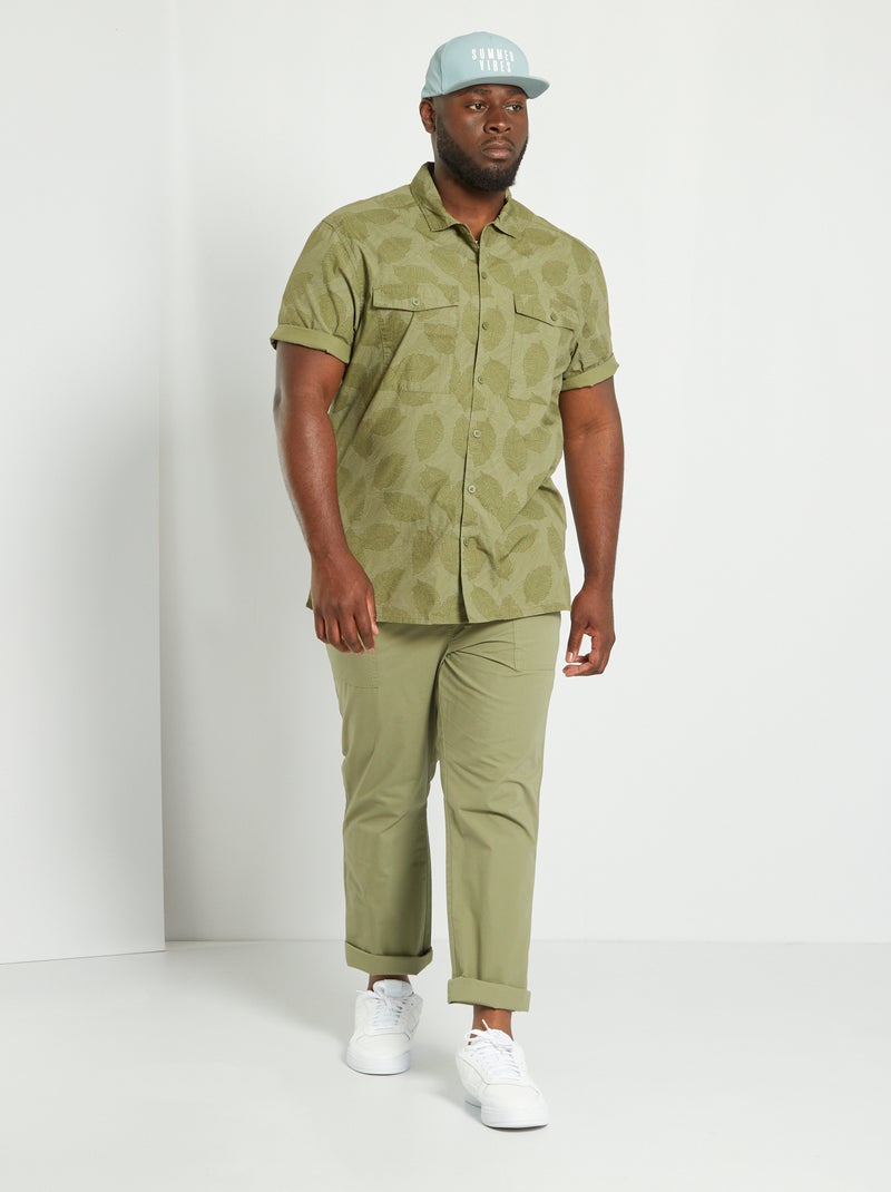 Pantalón chino liso verde liquen - Kiabi