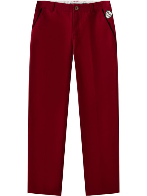 Pantalón chino para niño | Algodón rojo burdeos | SAINCLAIR - Kiabi