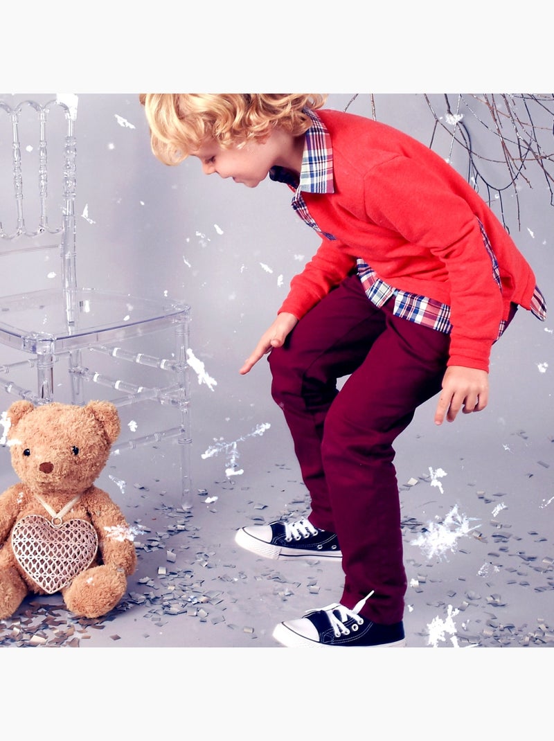 Pantalón chino para niño | Algodón rojo burdeos | SAINCLAIR Burdeos - Kiabi