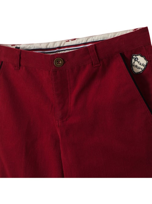 Pantalón chino para niño | Algodón rojo burdeos | SAINCLAIR - Kiabi
