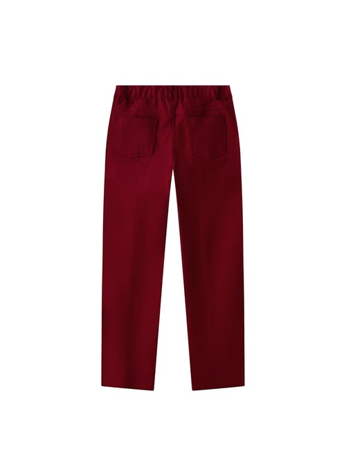 Pantalón chino para niño | Algodón rojo burdeos | SAINCLAIR - Kiabi