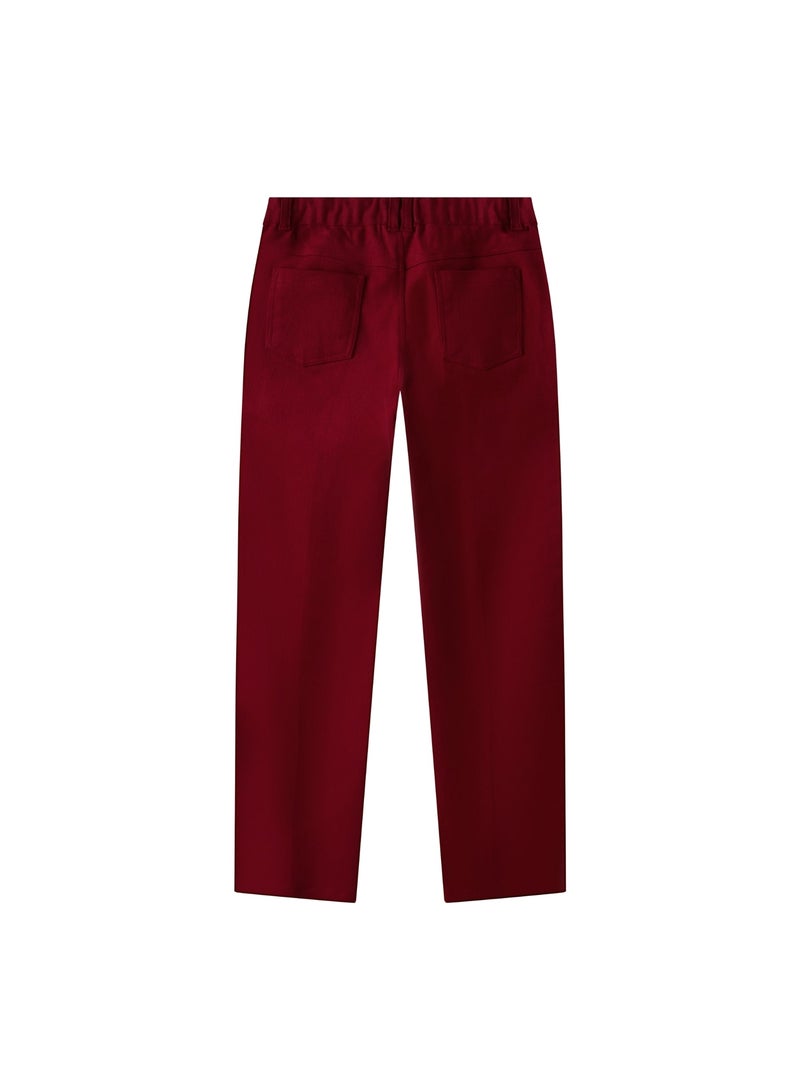 Pantalón chino para niño | Algodón rojo burdeos | SAINCLAIR Burdeos - Kiabi