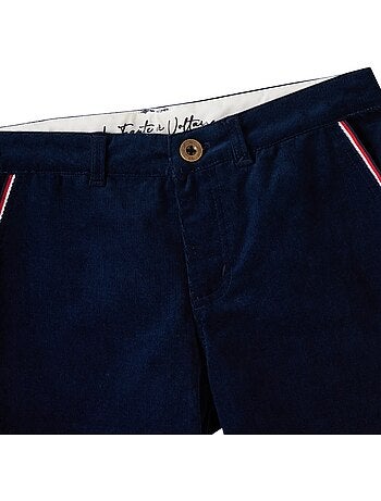 Pantalón chino para niño | Terciopelo azul marino | SAINCLAIR