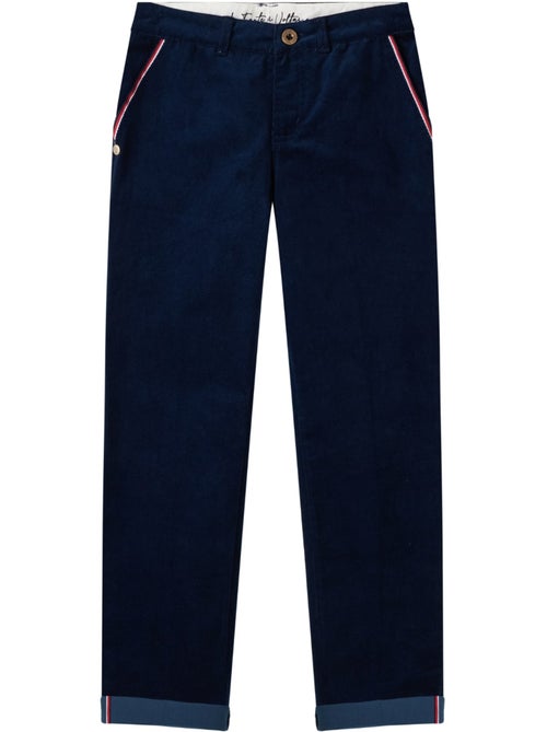 Pantalón chino para niño | Terciopelo azul marino | SAINCLAIR - Kiabi