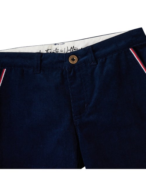 Pantalón chino para niño | Terciopelo azul marino | SAINCLAIR - Kiabi