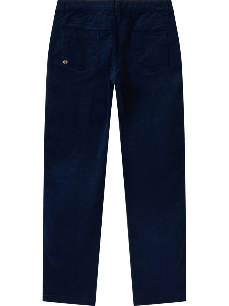 Pantalón chino para niño | Terciopelo azul marino | SAINCLAIR Azul - Kiabi