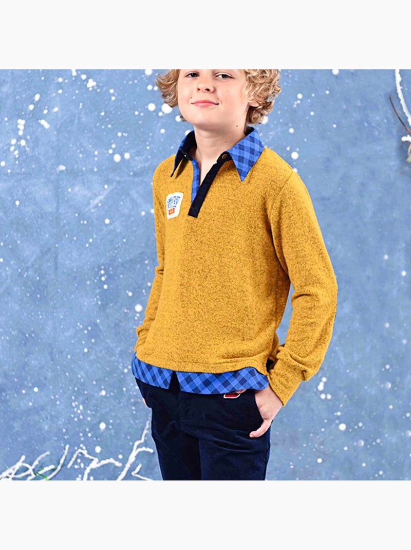 Pantalón chino para niño | Terciopelo azul marino | SAINCLAIR Azul - Kiabi