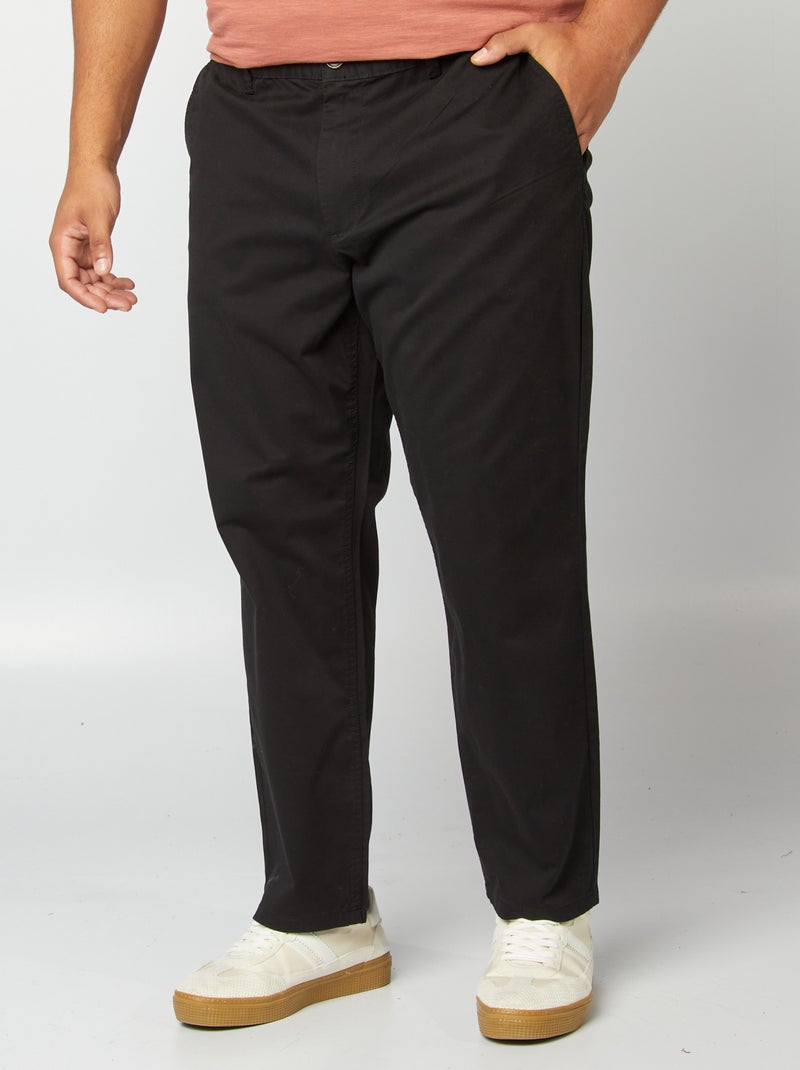 Pantalón chino recto - L30 Negro - Kiabi