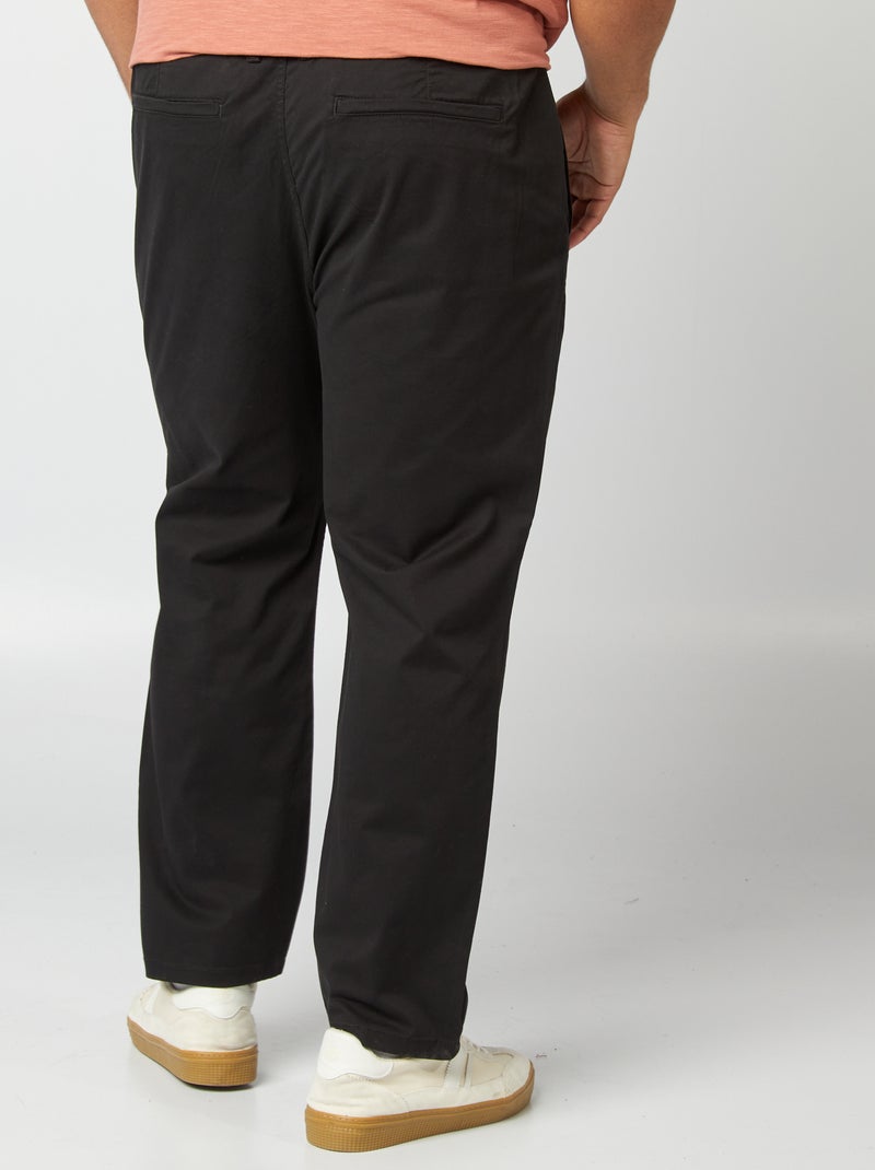 Pantalón chino recto - L30 Negro - Kiabi