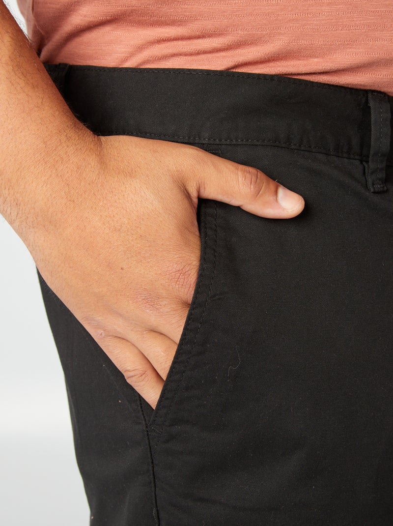 Pantalón chino recto - L30 Negro - Kiabi