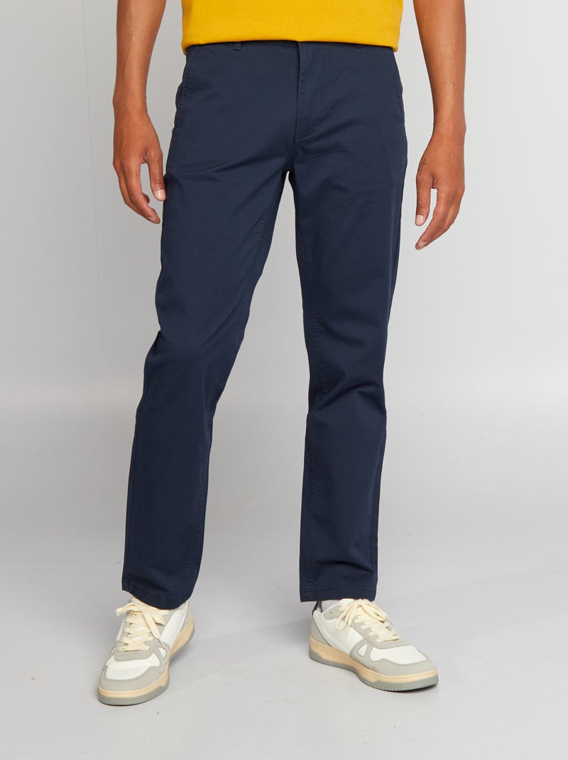 Pantalón chino recto  - L32 azul - Kiabi